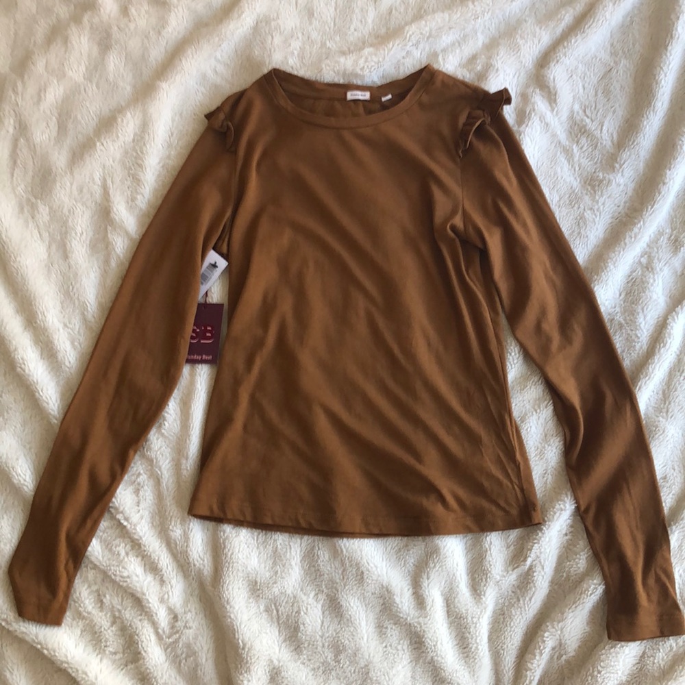 S gold Sunday Best (Aritzia) long sleeve shirt